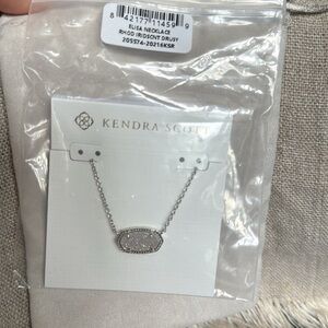 Kendra Scott Silver Iridescent Drusy Elisa Necklace
